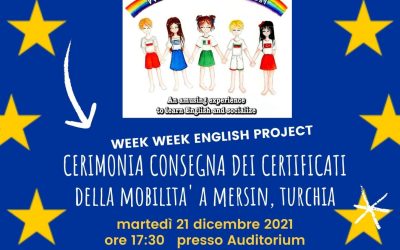 Progetto Erasmus Consegna attestati mobilità virtuale a Mersin